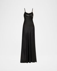 Bead & Sequin Washed Twill Slip Gown