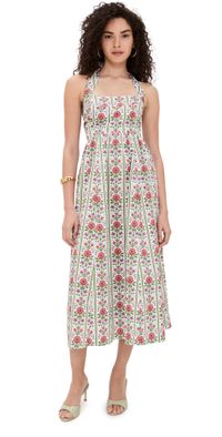 Hill House Home The Fleur Dress Floral Block Stripe/Green XS