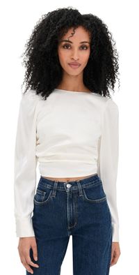 Joe's Jeans The Marie Tie Back Blouse Ecru L