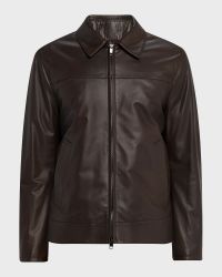 Men's Leather Bomber Jacket