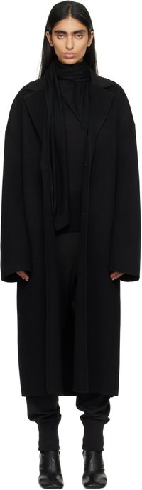 TOTEME Manteau à manches cocon noir en melton double face
