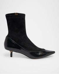 Les Bottines Tourni Leather-Suede Pumps
