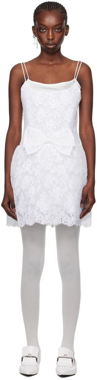 SHUSHU/TONG Robe courte blanche à boucle