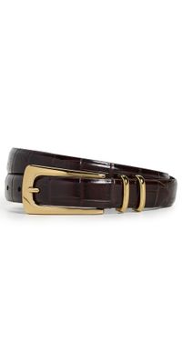 Madewell Elongated Buckle Belt Chocolate Raisin Croco XL