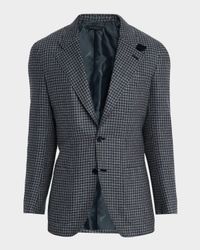 Men's Silk and Wool Mix Houndstooth Sport Coat