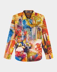 Men's Multicolor Crystal Football Sport Shirt