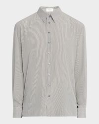 Men's Micro-Striped Silk Sport Shirt