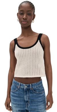 Madewell Open Stitch Sweater Tank Sand And Black Combo XXL