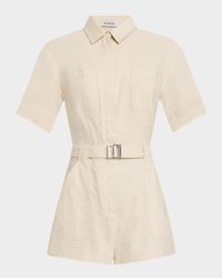 Aspen Belted Short-Sleeve Romper
