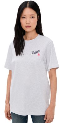 Sporty & Rich Dodgers Serif T-Shirt Heather Grey XS
