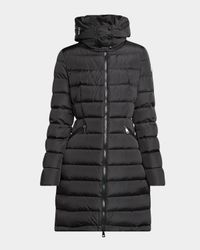 Flammette Hooded Long Down Jacket