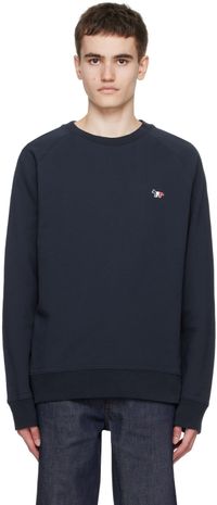 Maison Kitsuné Navy Tricolor Fox Sweatshirt