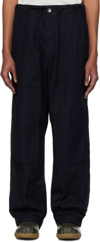 Engineered Garments Pantalon de peintre bleu marine
