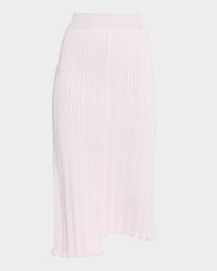 Asymmetric Fine Ribbed Cotton Skirt