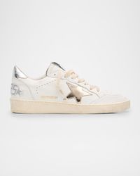 Ball Star Mixed Leather Low-Top Sneakers
