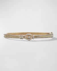 Thoroughbred Loop Bracelet with Full Pave Diamonds in 18K Gold, 4.5mm