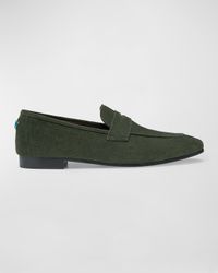 Flaneur Suede Penny Loafers