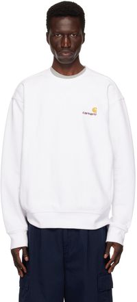 Carhartt Work In Progress White American Script Sweatshirt