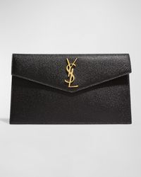 Uptown YSL Pouch in Grained Leather