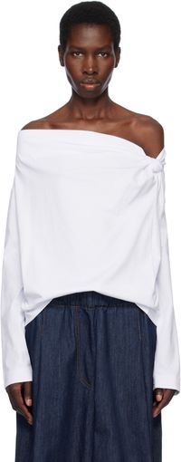 Dries Van Noten White Off-Shoulder Top