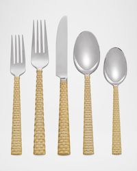 5-Piece Palm Golden Flatware Place Setting