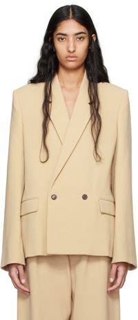 WARDROBE.NYC Beige Hailey Bieber Edition Tailored Blazer