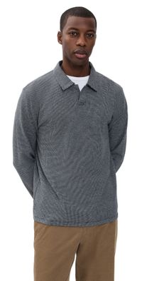 Vince Houndstooth Johnny Collar Top Coastal/H Grey XXL