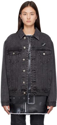 We11done Black Faded Denim Jacket