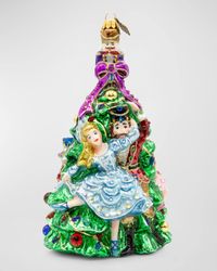 Clara and the Nutcracker Glass Christmas Ornament