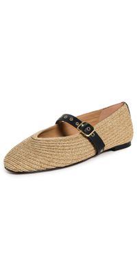 Madewell The Remy Mary Jane Flat in Straw Natural Multi 8