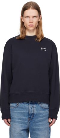 AMI Paris Navy Cotton Sweatshirt