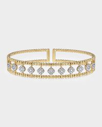 14K Yellow Gold Bujukan Diamond Cuff Bangle
