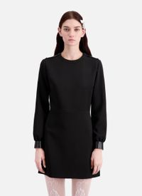 The Kooples - Robe courte col rond boutonnée en crêpe - Taille 4 - Noir