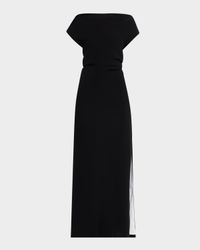 Rosina Draped Double-Crepe Dress