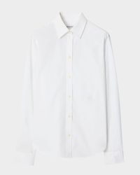 Ellora Check-Lined Cotton Poplin Button-Down Shirt