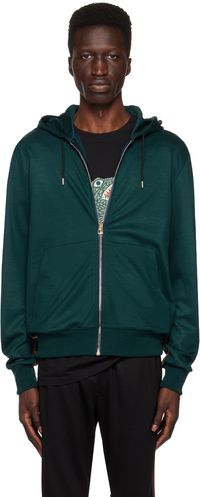 Paul Smith Green Signature Stripe Zip-Up Hoodie