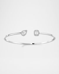 MY TWIN 18K WHITE GOLD THIN BANGLE BRACELET
