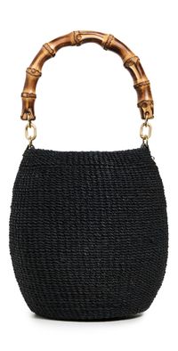 Clare V. Pot De Miel with Bamboo Handle Top Black One Size