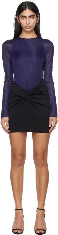 16Arlington Blue & Black Tevra Minidress