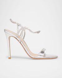 Nappa Leather Embellished Strappy Sandals