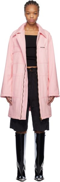 We11done Manteau de travail surdimensionné rose