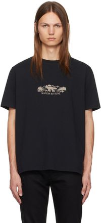 Maison Kitsuné Black Outdoor Profile Fox Comfort T-shirt