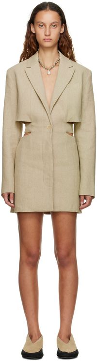 JACQUEMUS Beige Le Papier 'La Robe Bari' Minidress