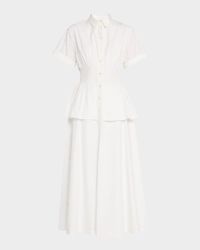 Boogie Woogie Bugle Boy Peplum Midi Shirtdress