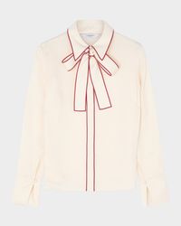 Elisa Tie-Neck Crepe Blouse