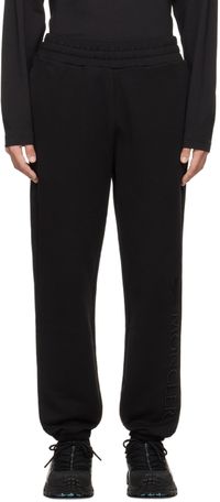 Moncler Pantalon de survêtement noir à logo brodé