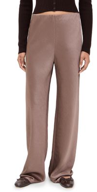 Vince High Waist Fluid Satin Bias Pants Mauve Lilac M