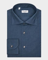 Men's Cotton Melange Spread-Collar Sport Shirt