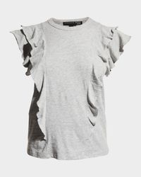 Bea Short-Sleeve Crewneck Ruffle Tee