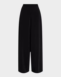 Crepe Wide-Leg Trousers